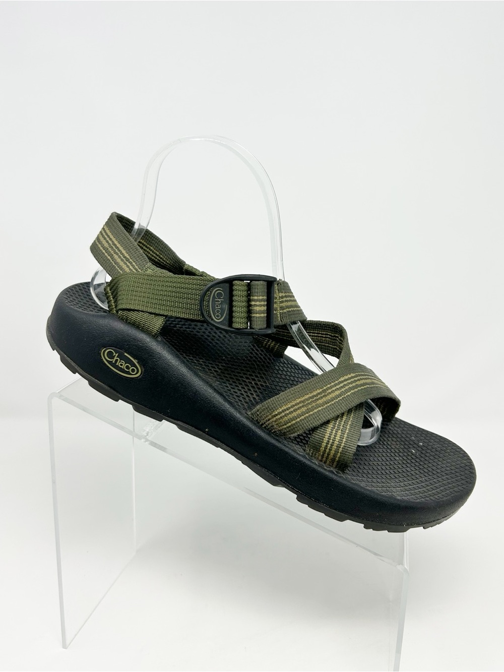 Chaco Z/1 Classic Sport Sandals Men's Olive Green Striped Adjustable Size 9